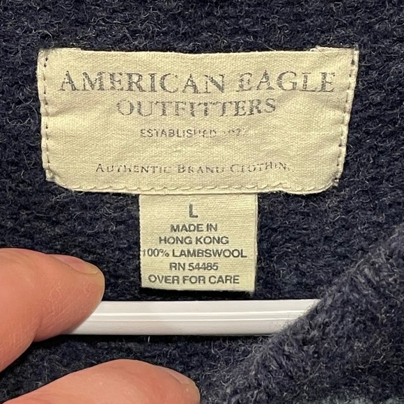 American Eagle Outfitters Mens Striped Lambswool Sweater Size L Vintage - Picture 2 of 8